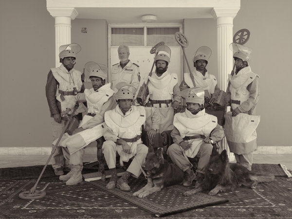 Simon Norfolk<br /> <em>A De-mining Team From The Mine Detection Centre In Kabul, </em>2010<br /> Archival pigment ink prints<br /> 20 x 24" &nbsp; &nbsp;Edition of 7 (plus 2 APs)<br /> 40 x 50" &nbsp; &nbsp;Edition of 7 (plus 2 APs)