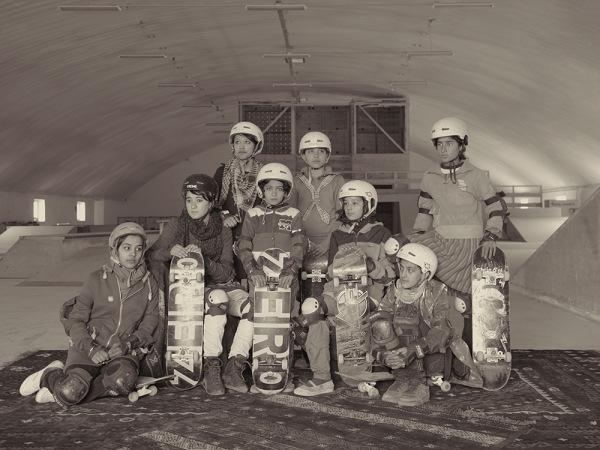 Simon Norfolk<br /> <em>Young Women In The Indoor Skatepark Of The NGO 'Skateistan' Set Up By American Volunteers, </em>2010<br /> Archival pigment ink prints<br /> 20 x 24" &nbsp; &nbsp;Edition of 7 (plus 2 APs)<br /> 40 x 50" &nbsp; &nbsp;Edition of 7 (plus 2 APs)