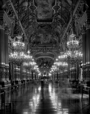 Matthew Pillsbury<br /> <em>La Grand Foyer, Opera de Paris, Palais Garnier, </em>2008<br /> Archival pigment ink prints<br /> 19 x 13"&nbsp;&nbsp;&nbsp; Edition of 20<br /> 40 x 30"&nbsp;&nbsp;&nbsp; Edition of 10<br /> 60 x 50"&nbsp;&nbsp;&nbsp; Edition of 3