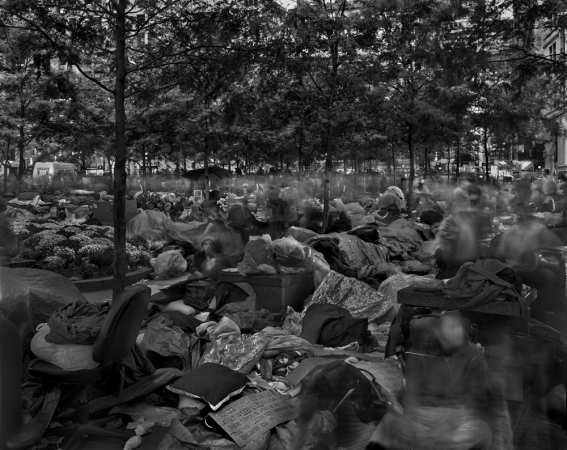 Matthew Pillsbury<br /> <em>Zucotti Park, Occupy Wall Street, Tuesday, October 18, 2011</em><br /> Archival pigment ink prints<br /> 13 x 19"&nbsp;&nbsp;&nbsp; Edition of 20<br /> 30 x 40"&nbsp;&nbsp;&nbsp; Edition of 10<br /> 50 x 60"&nbsp;&nbsp;&nbsp; Edition of 3