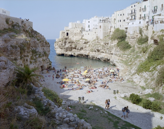 Massimo Vitali<br /> <em>Polignano a Mare, Puglia&nbsp;</em>(#4537), 2014<br /> Chromogenic print with Diasec mount<br /> 71 x 94.5" &nbsp; &nbsp;Edition of 6