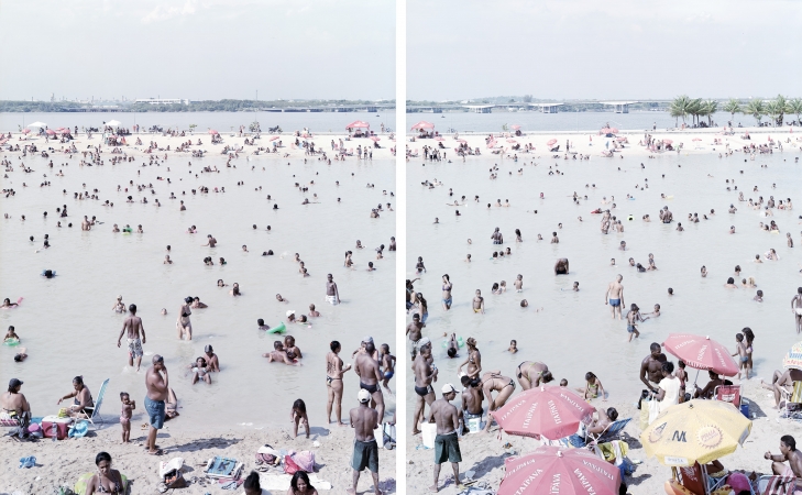 Massimo Vitali<br /> <em>Piscinao de Ramos Diptych </em>(#4739-40), 2012<br /> Chromogenic print with Diasec mount<br /> 72 x 89" each panel &nbsp; &nbsp;Edition of 6