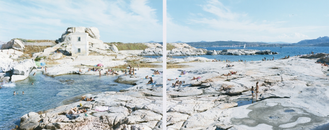 Massimo Vitali<br /> <em>Punta Tegge Diptych </em>(#4775-4776), 2013<br /> Chromogenic print with Diasec mount<br /> 74 x 94" (Each panel) &nbsp; &nbsp;Edition of 6