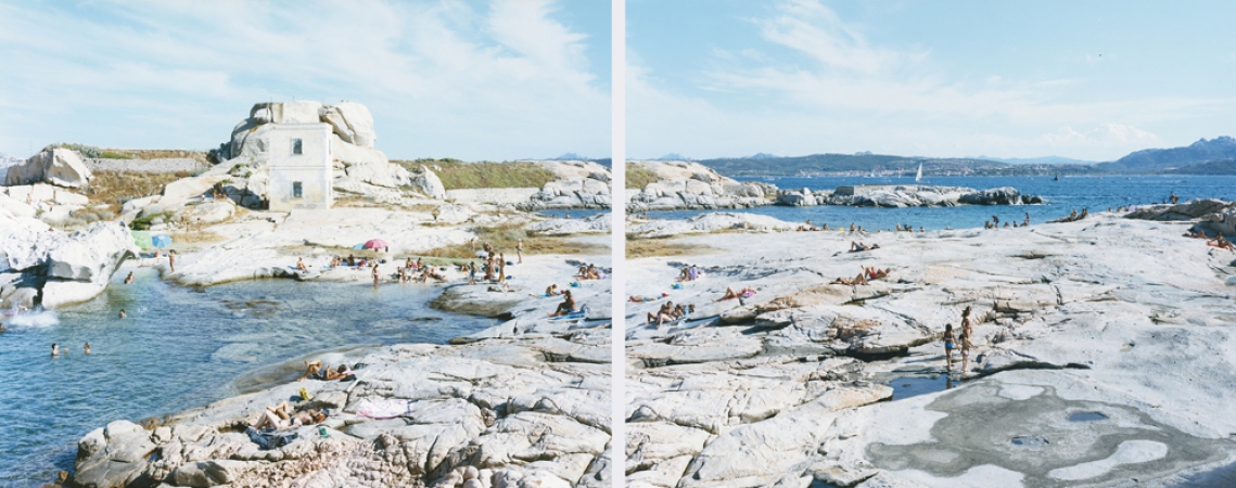 Massimo Vitali<br /> <em>Punta Tegge Diptych </em>(#4775-4776), 2013<br /> Chromogenic print with Diasec mount<br /> 74 x 94" (Each panel) &nbsp; &nbsp;Edition of 6