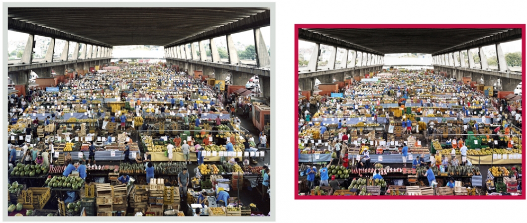 Massimo Vitali<br /> <em>Sao Paolo Analog-Digital, </em>2013<br /> Digital Chromogenic and Chromogenic print with Diasec mounts<br /> 73 x 92" (large image) 61 x 81" (small image) &nbsp; &nbsp;Edition of 6