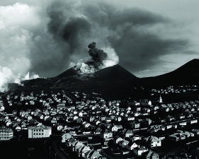 Eruption over Heimaey, Westman Islands Iceland, 1974