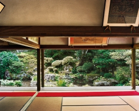 Jacqueline Hassink<br /> <em>Jikkō-in 1,&nbsp;Northeast Kyoto,&nbsp;29 June 2004 (9:30–10:30)</em><br /> Chromogenic prints<br />41 x 51", 50 x 63", and&nbsp;63 x 79"&nbsp; &nbsp;Shared edition of 7<br />