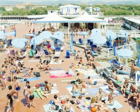 Massimo Vitali<br /> <em>Livorno Bagni Lido&nbsp;</em>(#1463), 2006<br /> Chromogenic print with Diasec mount and wooden frame<br /> 71 x 95" &nbsp; &nbsp;Edition of 6