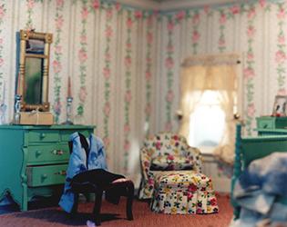 Corinne Botz Striped Bedroom